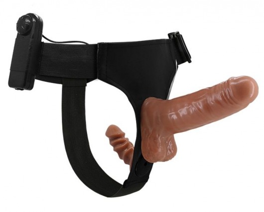 Страпон с вагинальной пробкой и вибрацией Ultra Passionate Harness - 16 см. - Baile - купить с доставкой в Кирове