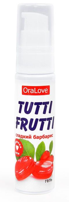 Гель-смазка Tutti-frutti со вкусом барбариса - 30 гр. - Биоритм - купить с доставкой в Кирове