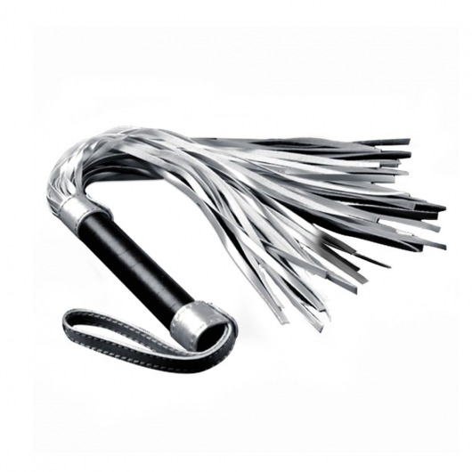 Серебристая плетка Struggle My Flogger с черной ручкой - 45 см. - Lovetoy - купить с доставкой в Кирове