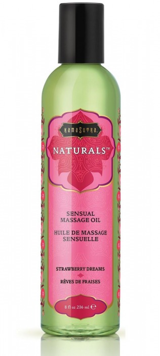 Массажное масло Naturals Strawberry Dreams с ароматом клубники - 236 мл. - Kama Sutra - купить с доставкой в Кирове