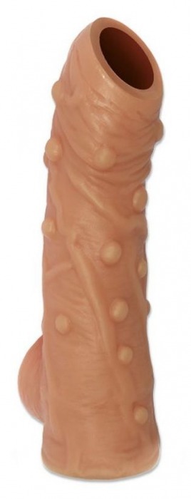Телесная насадка с пупырышками и открытой головкой Nude Sleeve M - 12 см. - KOKOS - в Кирове купить с доставкой