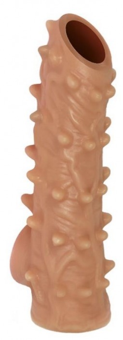 Телесная насадка с шипами и открытой головкой Nude Sleeve L - 14 см. - KOKOS - в Кирове купить с доставкой