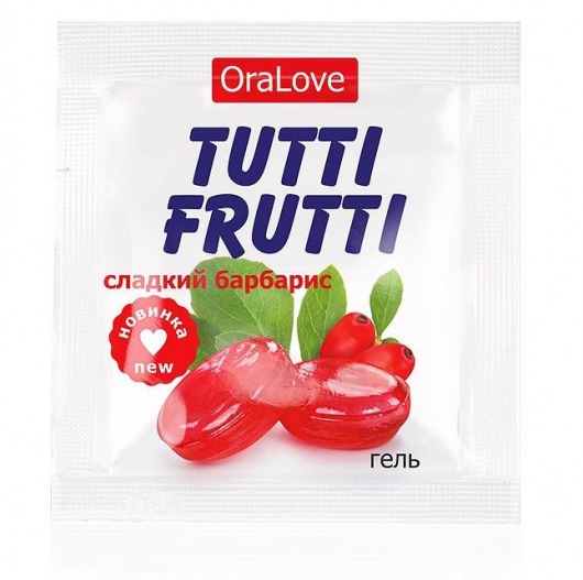 Гель-смазка Tutti-frutti со вкусом барбариса - 4 гр. - Биоритм - купить с доставкой в Кирове