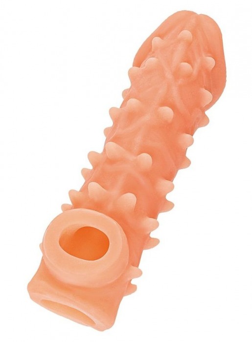 Телесная закрытая насадка с пупырышками Cock Sleeve Size L - 17,6 см. - KOKOS - в Кирове купить с доставкой