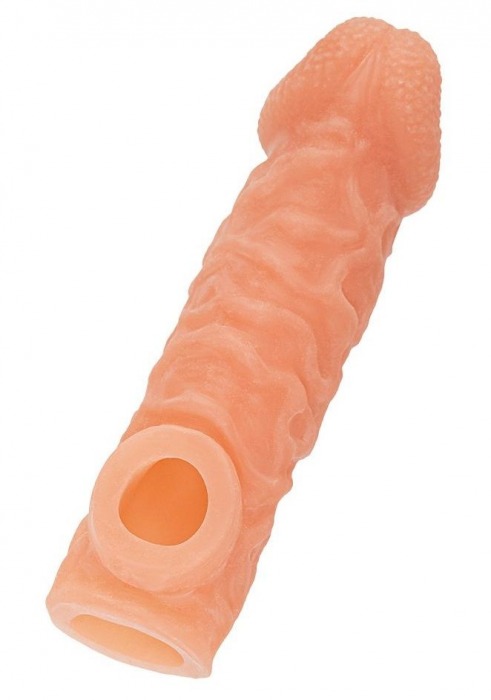 Телесная закрытая насадка с шершавой головкой Cock Sleeve Size L - 17,6 см. - KOKOS - в Кирове купить с доставкой