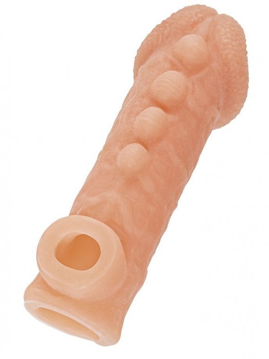 Телесная закрытая насадка с шишечками Cock Sleeve Size L - 17,6 см. - KOKOS - в Кирове купить с доставкой
