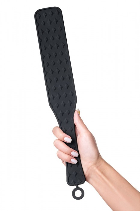 Черная силиконовая шлепалка  - 37,5 см. - ToyFa - купить с доставкой в Кирове