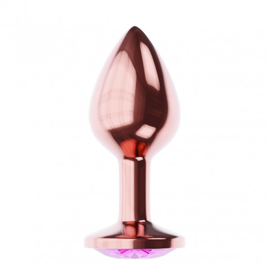Пробка цвета розового золота с лиловым кристаллом Diamond Quartz Shine L - 8,3 см. - Lola Games - купить с доставкой в Кирове