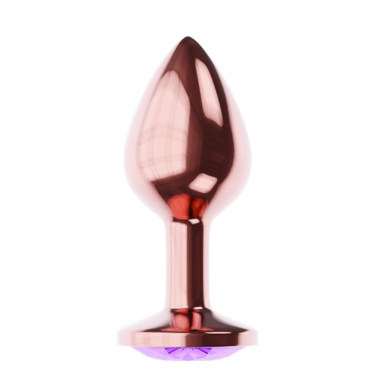 Пробка цвета розового золота с фиолетовым кристаллом Diamond Amethyst Shine L - 8,3 см. - Lola Games - купить с доставкой в Кирове