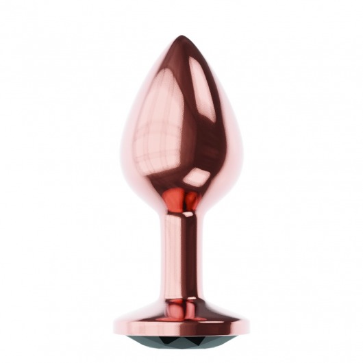 Пробка цвета розового золота с черным кристаллом Diamond Jet Shine L - 8,3 см. - Lola Games - купить с доставкой в Кирове