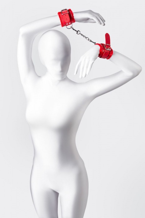 Красные наручники Anonymo из искусственной кожи - ToyFa - купить с доставкой в Кирове