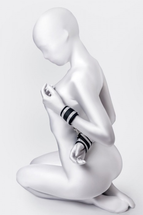 Серебристо-черные наручники Anonymo - ToyFa - купить с доставкой в Кирове