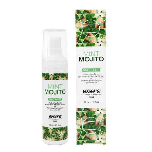 Разогревающее массажное масло с ароматом мохито Gourmet Mint Mojito - 50 мл. - Exsens - купить с доставкой в Кирове