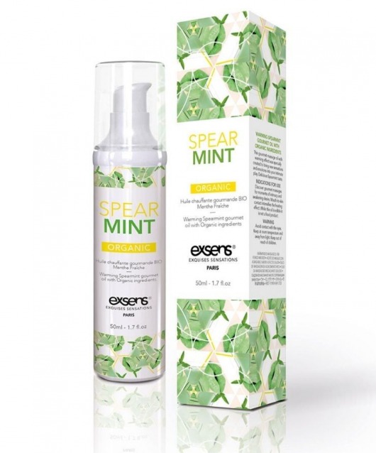 Разогревающее массажное масло Gourmet Spearmint Organic с органическими ингредиентами - 50 мл. - Exsens - купить с доставкой в Кирове