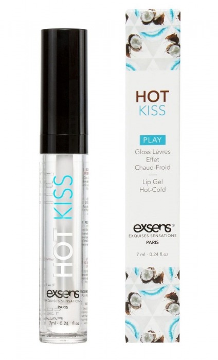 Блеск для губ Hot Kiss Coconut с ароматом кокоса - 7 мл. - Exsens - купить с доставкой в Кирове