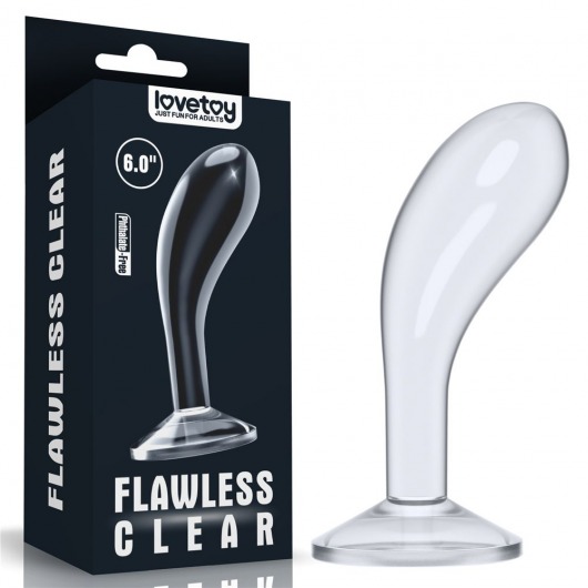 Прозрачный стимулятор простаты Flawless Clear Prostate Plug - 15 см. - Lovetoy - в Кирове купить с доставкой