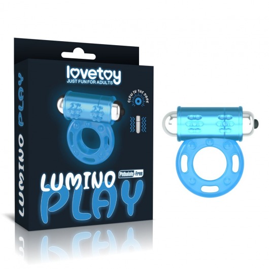 Голубое, светящееся в темноте эрекционное виброкольцо Lumino Play Vibrating Penis Ring - Lovetoy - в Кирове купить с доставкой