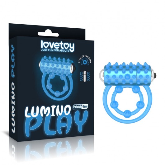Голубое, светящееся в темноте виброкольцо Lumino Play Vibrating Penis Ring - Lovetoy - в Кирове купить с доставкой