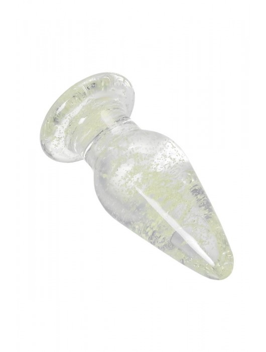 Прозрачная, светящаяся в темноте анальная втулка - 9,8 см. - Sexus