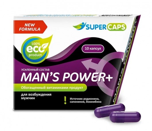 Возбуждающее средство для мужчин Mans Power plus - 10 капсул (0,35 гр.) +1 в подарок - SuperCaps - купить с доставкой в Кирове