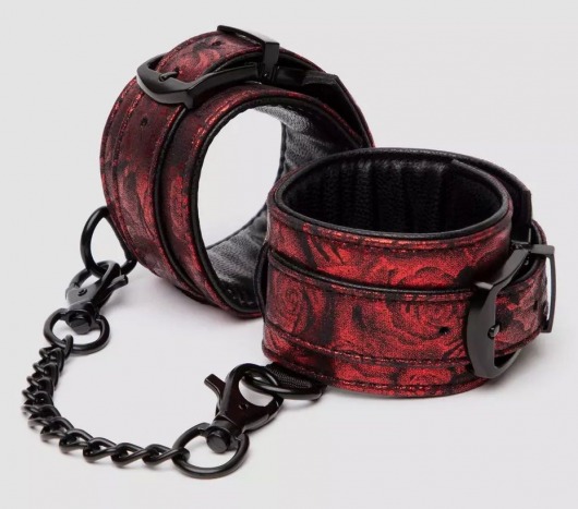 Красно-черные наручники Reversible Faux Leather Wrist Cuffs - Fifty Shades of Grey - купить с доставкой в Кирове