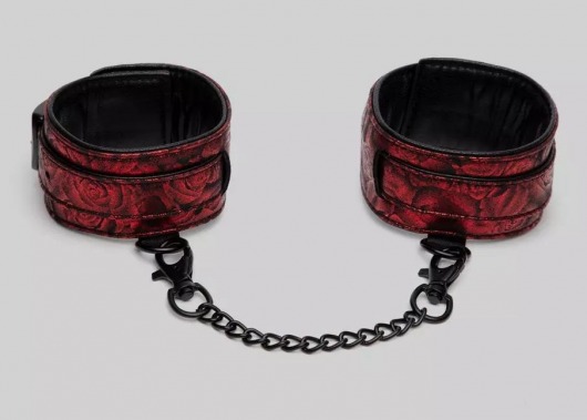 Красно-черные оковы Reversible Faux Leather Ankle Cuffs - Fifty Shades of Grey - купить с доставкой в Кирове