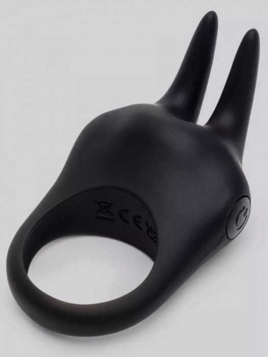 Черное эрекционное виброкольцо Sensation Rechargeable Vibrating Rabbit Love Ring - Fifty Shades of Grey - в Кирове купить с доставкой