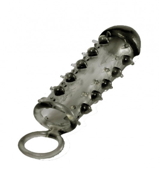 Дымчатая стимулирующая насадка с закрытой головкой SAMURAI PENIS SLEEVE BLACK - 14,5 см. - NMC - в Кирове купить с доставкой