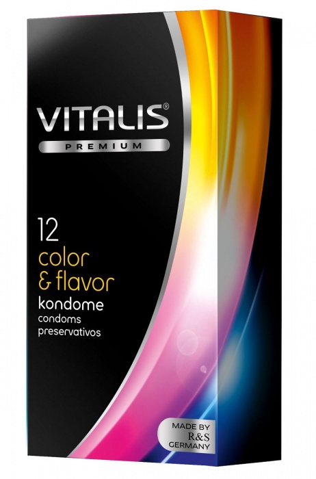 Цветные ароматизированные презервативы VITALIS PREMIUM color   flavor - 12 шт. - Vitalis - купить с доставкой в Кирове