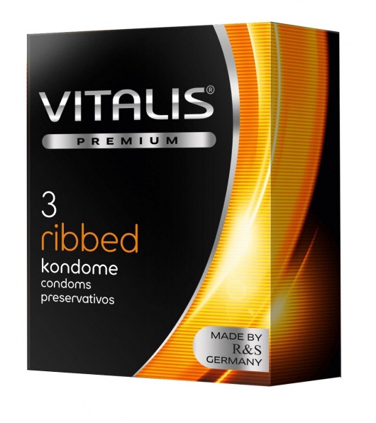 Ребристые презервативы VITALIS PREMIUM ribbed - 3 шт. - Vitalis - купить с доставкой в Кирове