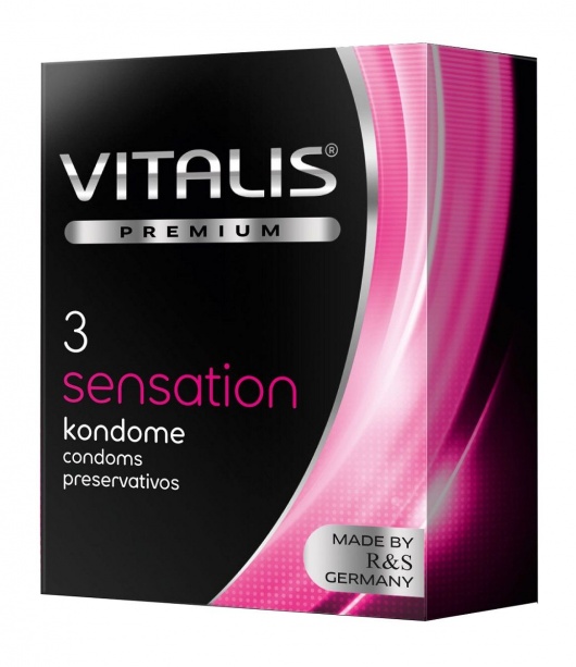 Презервативы с пупырышками и кольцами VITALIS PREMIUM sensation - 3 шт. - Vitalis - купить с доставкой в Кирове