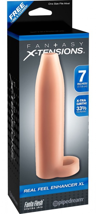 Телесная насадка Real Feel Enhancer XL - 17 см. - Pipedream - в Кирове купить с доставкой