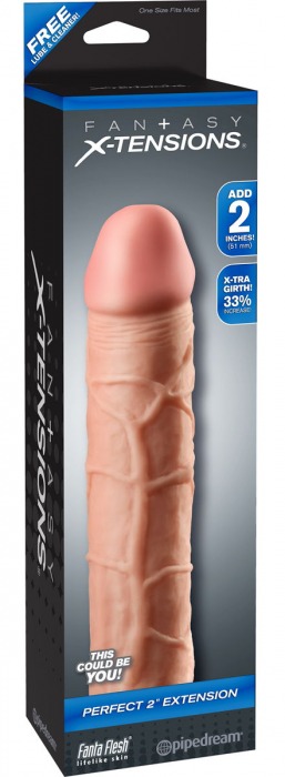 Телесная насадка Fantasy X-tensions Perfect 2  Extension - 20,3 см. - Pipedream - в Кирове купить с доставкой