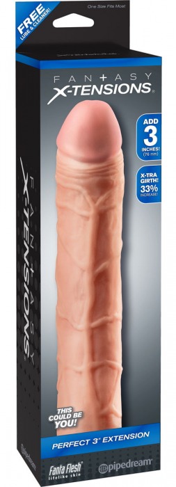 Телесная удлиняющая насадка Perfect 3 Extension - 22 см. - Pipedream - в Кирове купить с доставкой