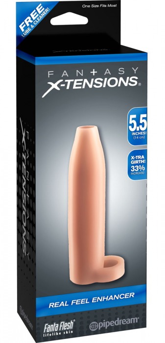 Насадка-расширитель с кольцом для подхвата мошонки Real Feel Enhancer - 14 см. - Pipedream - в Кирове купить с доставкой