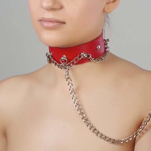 Красный ошейник из натуральной кожи - Sitabella - купить с доставкой в Кирове