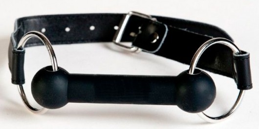 Чёрный кляп-трензель на кожаных ремешках - ToyFa - купить с доставкой в Кирове