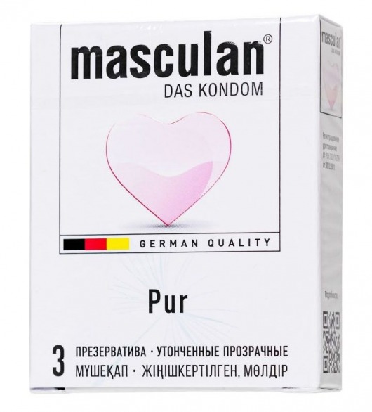 Супертонкие презервативы Masculan Pur - 3 шт. - Masculan - купить с доставкой в Кирове