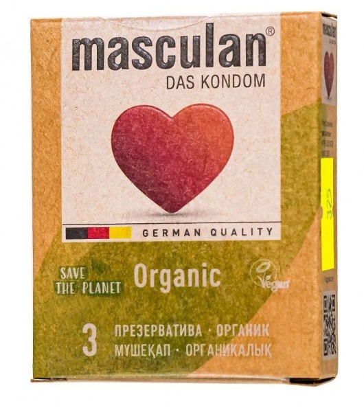 Экологически чистые презервативы Masculan Organic - 3 шт. - Masculan - купить с доставкой в Кирове
