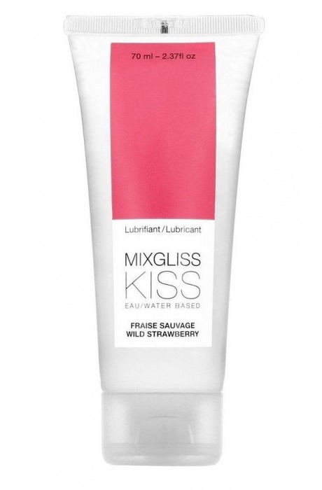 Смазка на водной основе Mixgliss Kiss с ароматом земляники - 70 мл. - Mixgliss - купить с доставкой в Кирове