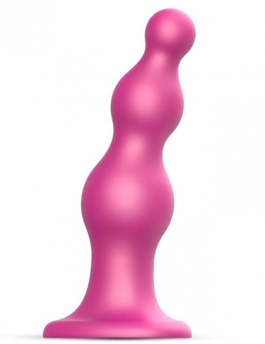 Розовая насадка Strap-On-Me Dildo Plug Beads size S - Strap-on-me - купить с доставкой в Кирове
