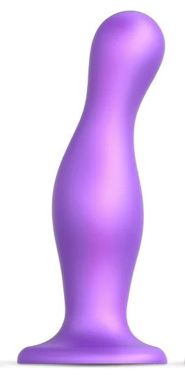 Фиолетовая насадка Strap-On-Me Dildo Plug Curvy size L - Strap-on-me - купить с доставкой в Кирове