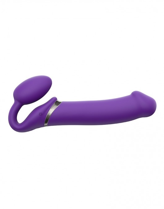 Фиолетовый безремневой вибрострапон Silicone Bendable Strap-On - size XL - Strap-on-me - купить с доставкой в Кирове