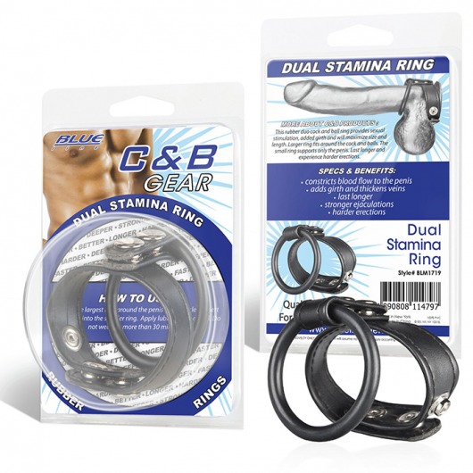 Двойное кольцо выносливости на пенис DUAL STAMINA RING - BlueLine - в Кирове купить с доставкой