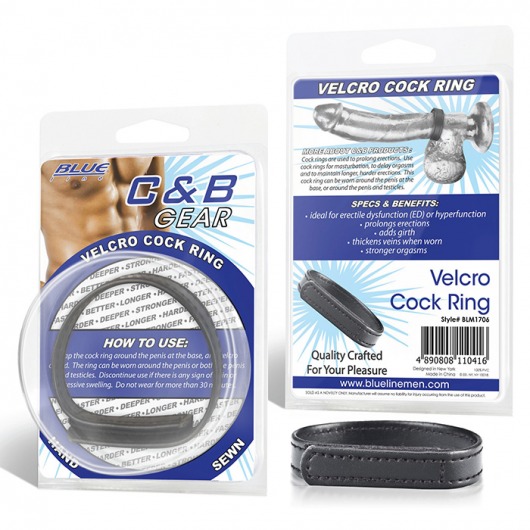 Кольцо на пенис из искусственной кожи на липучке VELCRO COCK RING - 5 см. - BlueLine - в Кирове купить с доставкой