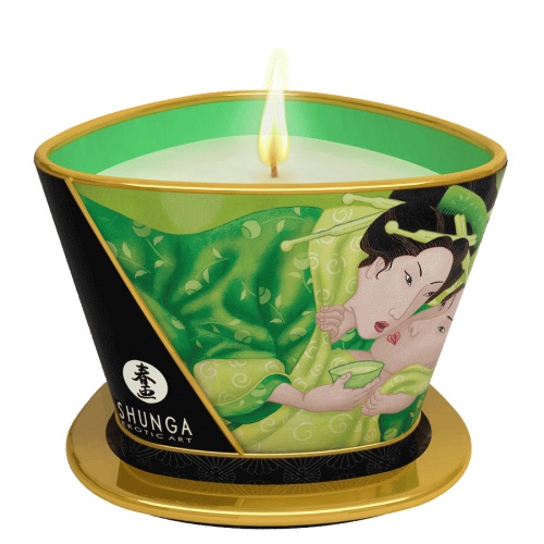 Массажная свеча Exotic Green Tea с ароматом зелёного чая - 170 мл. - Shunga - купить с доставкой в Кирове
