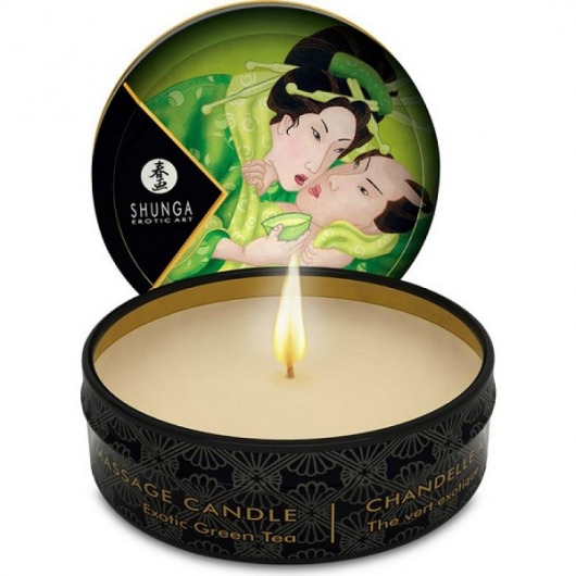 Массажная свеча Exotic Green Tea с ароматом зелёного чая - 30 мл. - Shunga - купить с доставкой в Кирове