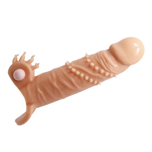 Телесная удлиняющая вибронасадка Penis Sleeve Connor - 17 см. - Baile - в Кирове купить с доставкой