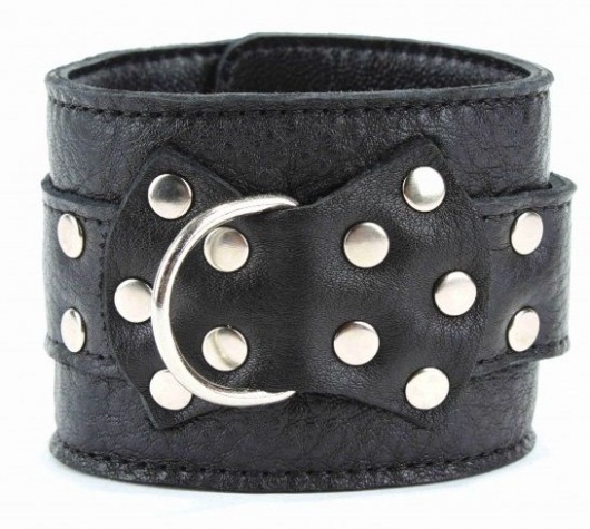 Чёрные наручники  из кожи с пряжкой - БДСМ Арсенал - купить с доставкой в Кирове