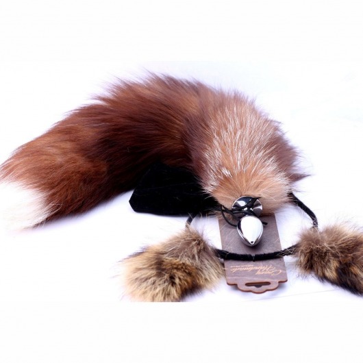 Игровой комплект: серебристая анальная пробка с пушистым хвостом и ободок-ушки - Crazy Handmade - купить с доставкой в Кирове